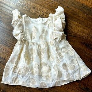 Carrement Beau Girl’s Ivory & Gold Silk Blouse